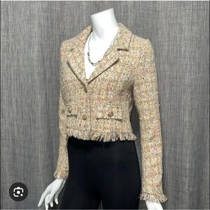 Chic Women's Woven Blazer - Multicolor